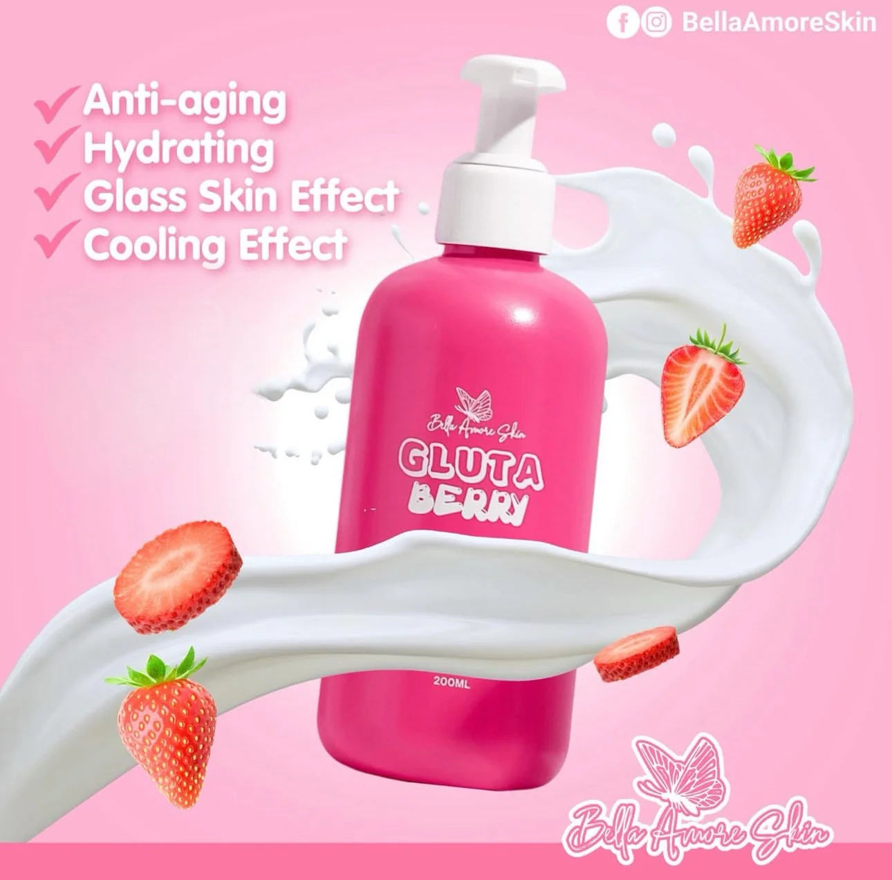 BELLA AMORE SKIN Gluta Berry Lotion Dewy Demure Australia