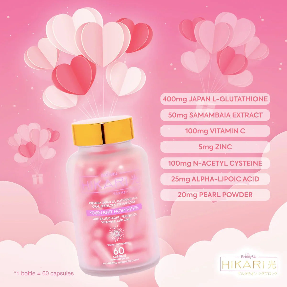 Beauty&U Hikari Ultra Premium Japan Glutathione