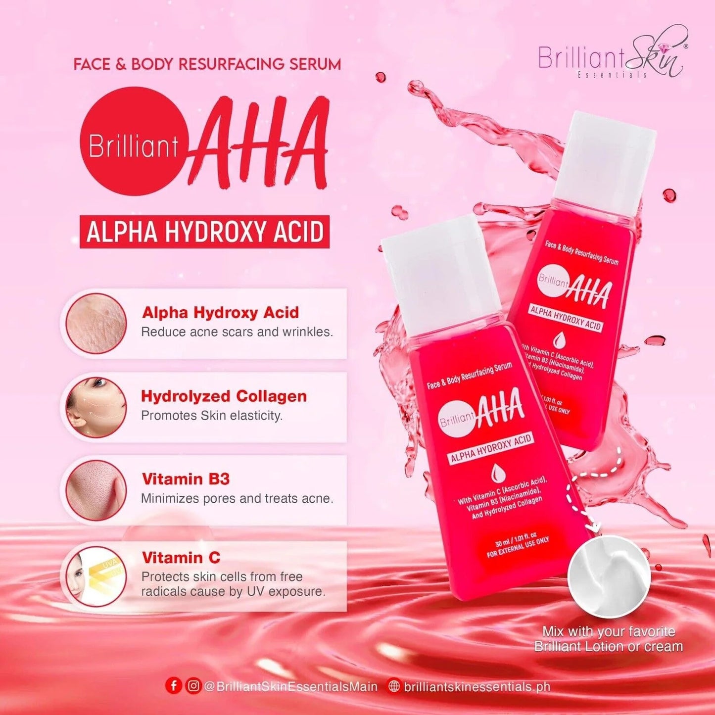 Brilliant Skin Essentials AHA Alpha Hydroxy Acid Serum Dewy Demure Australia