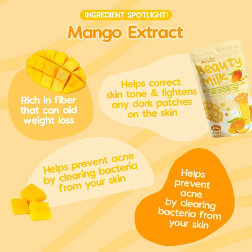 DEAR FACE Beauty Milk Premium Japanese Sweet Mango Antioxidant Drink Dewy Demure Australia