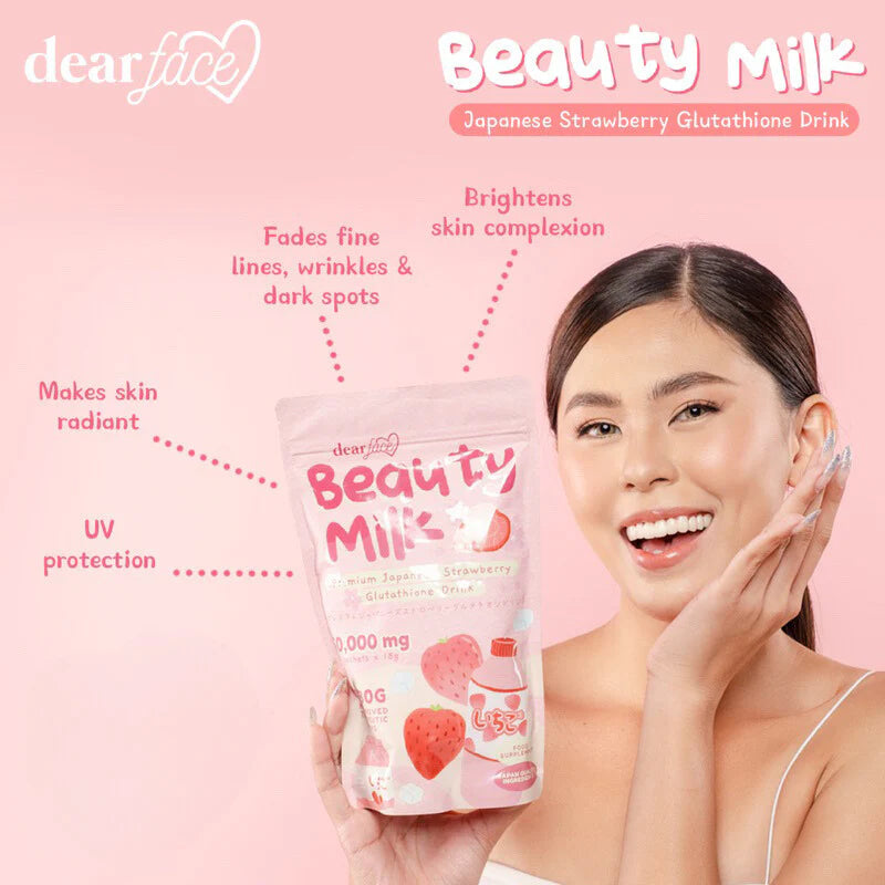 Dear Face Beauty Milk Premium Japanese Strawberry Glutathione Drink