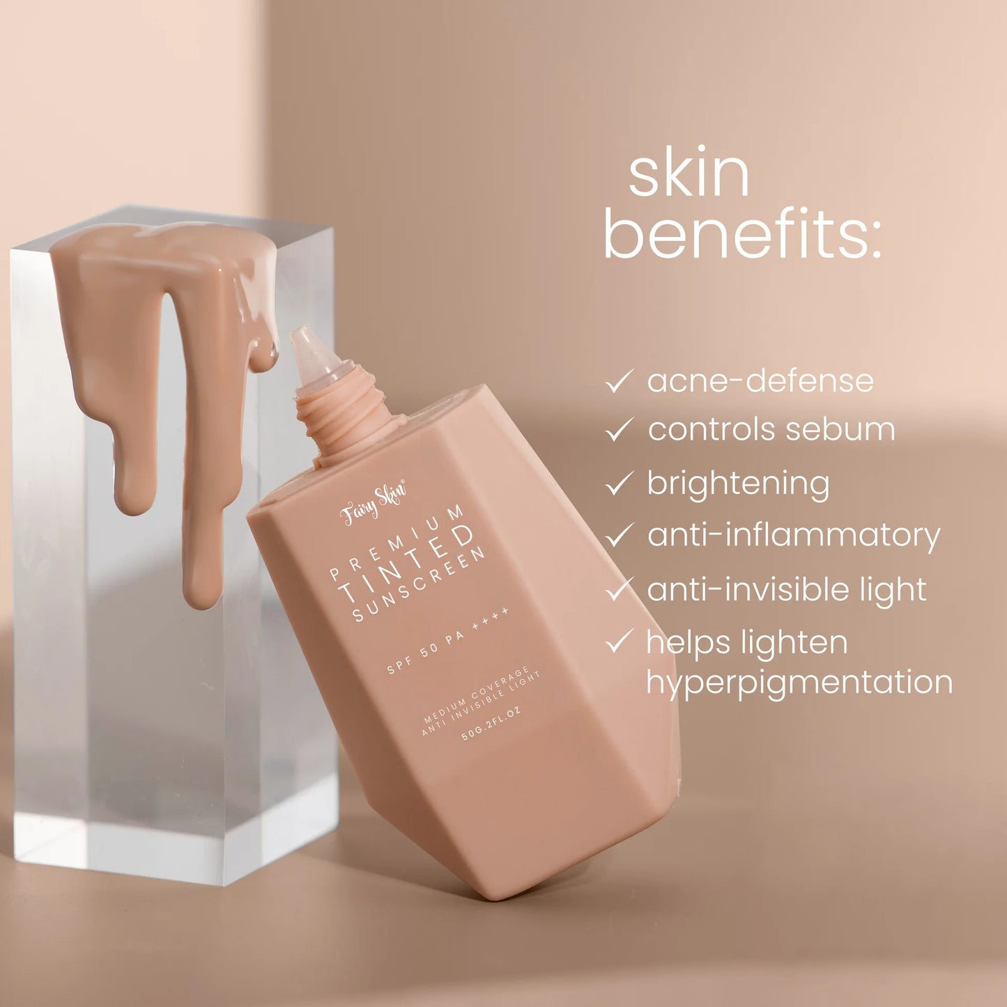 Fairy Skin Premium Tinted Sunscreen Dewy Demure Australia