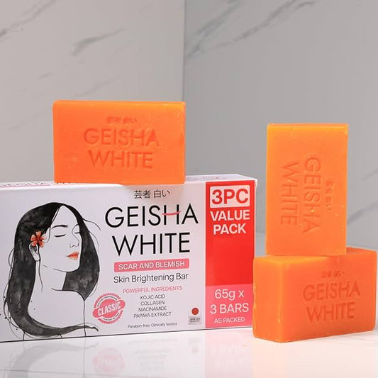 GEISHA WHITE Scar and Blemish Skin Brightening Bar Classic (Pink) Dewy Demure Australia