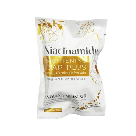 Niacinamide brightening soap package on a white background