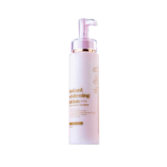 Her Chice Ph instant whitening lotion SPF50 bottle with pump on a white background