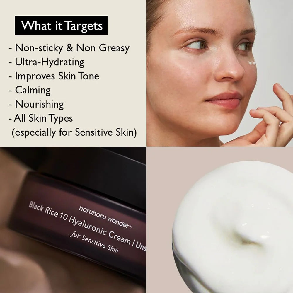 Black Rice Hyaluronic Cream Unscented (for sensitive skin) - Jjoseon Beauty