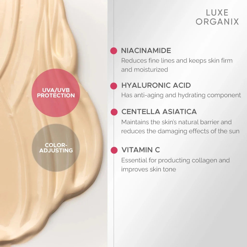 Luxe Organix High Protection Perfecting UV Tint Serum Sunscreen DewyDemure Australia