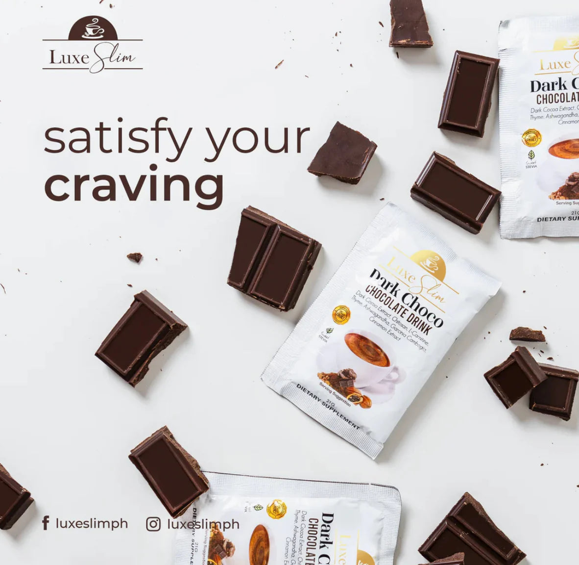 Luxe Slim Dark Chocolate Drink Dewy Demure Australia