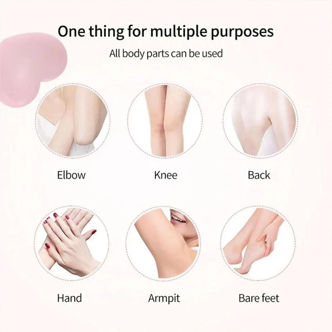 Product usage on various body parts with text 'One thing for multiple purposes' and 'All body parts can be used'.