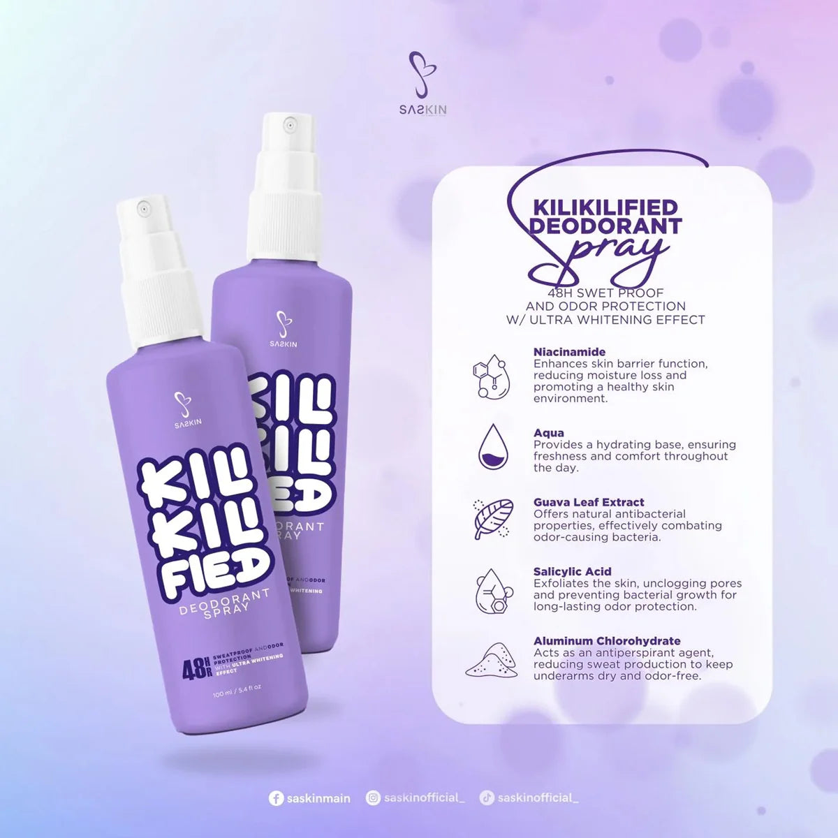 SASKIN Kilikilified Deodorant Spray Dewy Demure Australia