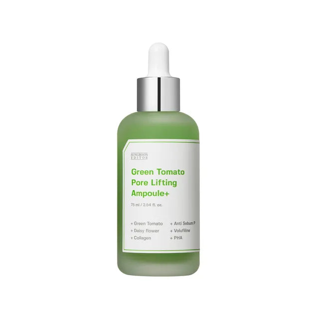 Green Tomato Pore Lifting Ampoule bottle on a white background