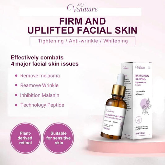 Venance skincare serum bottle and packaging on a white background