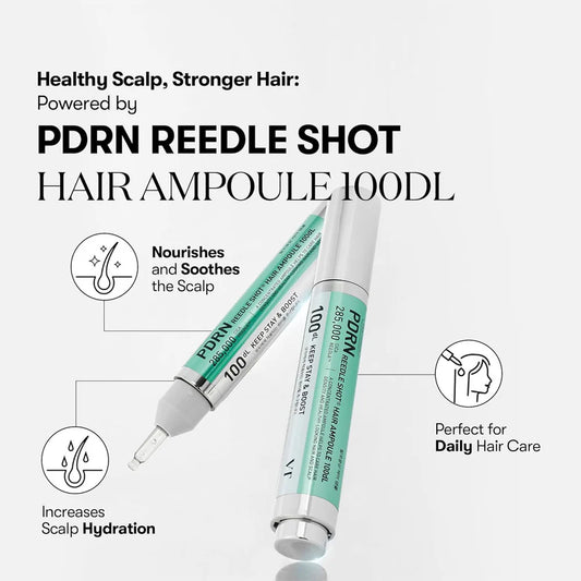 PDRN Reedle Shot Hair Ampoule with text on a white background