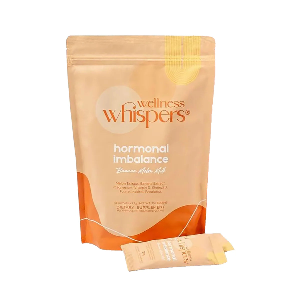 Wellness Whispers hormonal imbalance supplement package on a white background
