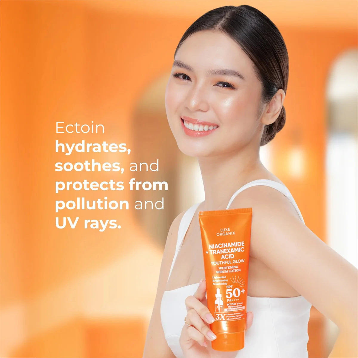 Luxe Organix Niacinamide + Tranexamic Acid Whitening Serum Lotion spf50+ pa++++