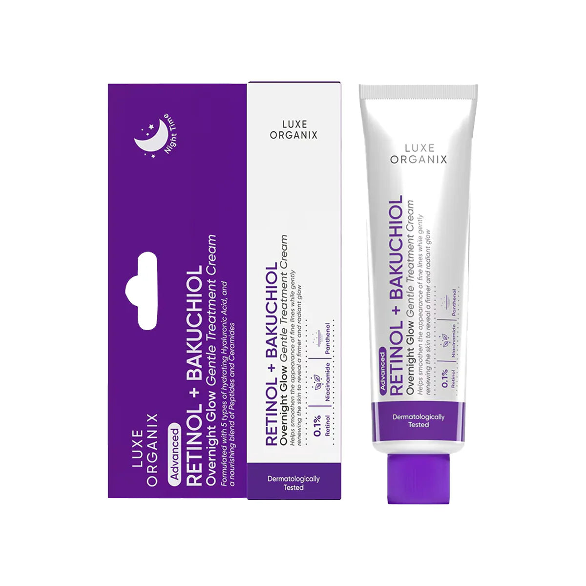 Luxe Organix Retinol + Bakuchiol Overnight Glow Gentle Treatment Cream