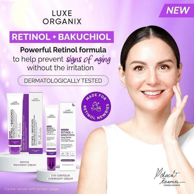Luxe Organix Retinol + Bakuchiol Overnight Glow Gentle Treatment Cream
