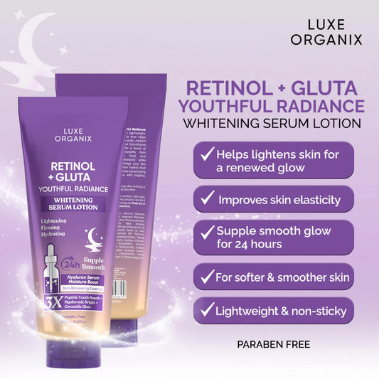 Luxe Organix Retinol + Gluta Youthful Radiance Whitening Serum Lotion