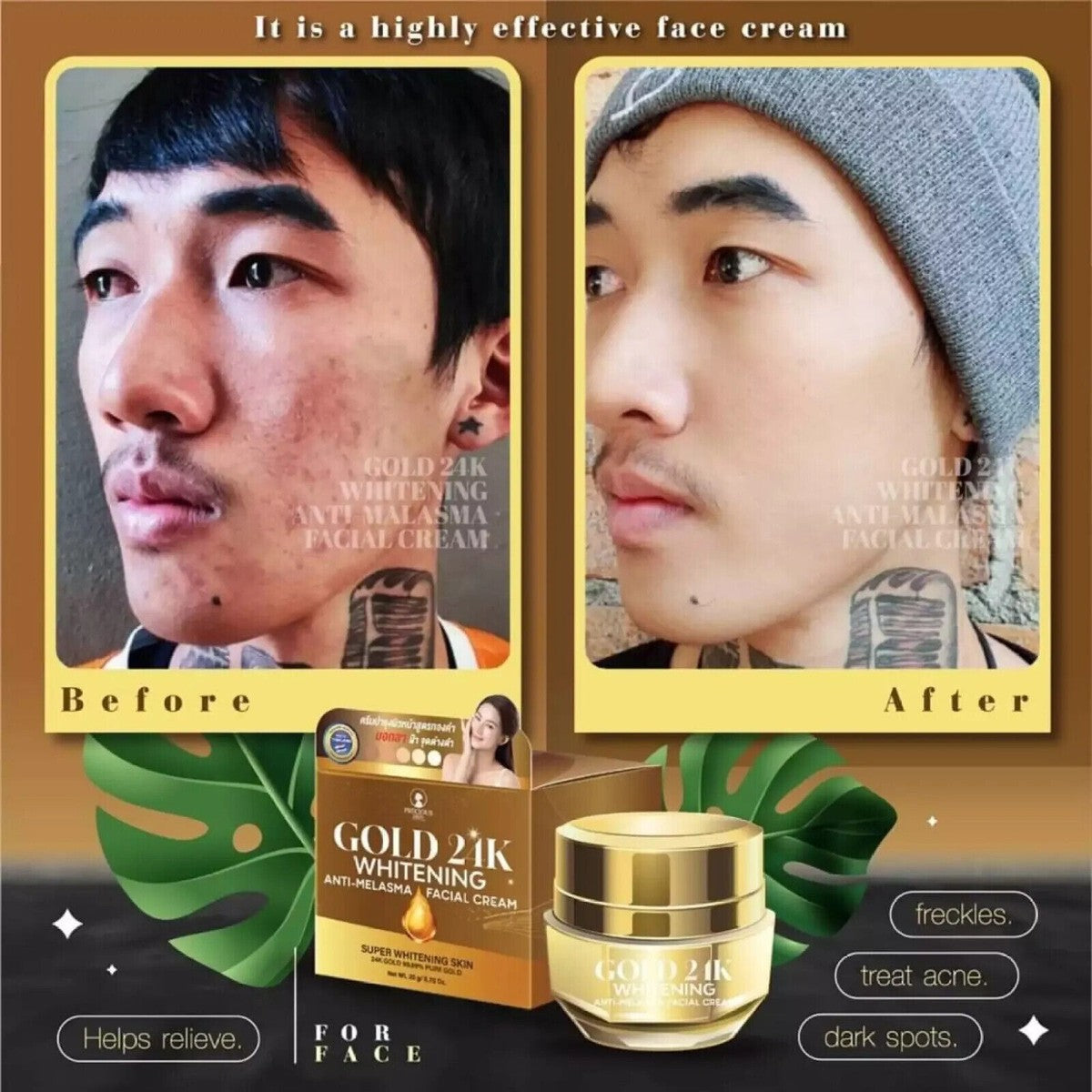 Gold 24K Whitening Anti-Melasma Facial Cream