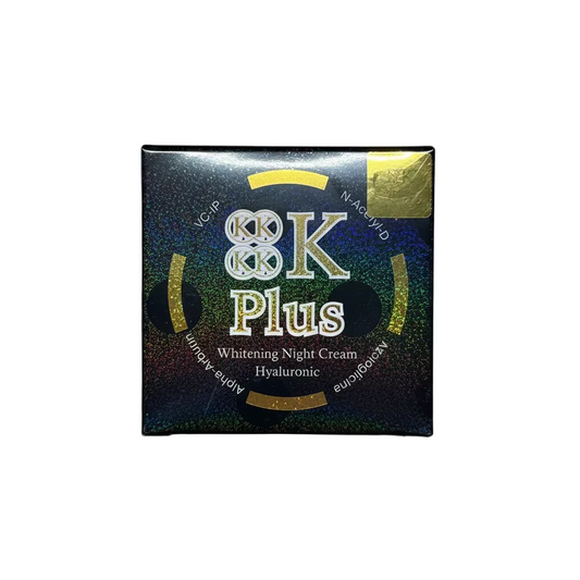 SK Plus whitening night cream packaging on a gray background