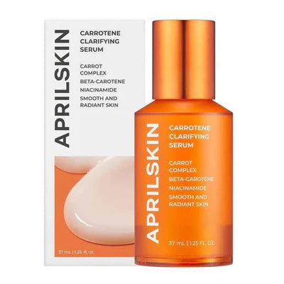 Aprilskin Carrotene Clarifying Serum bottle and packaging on a white background