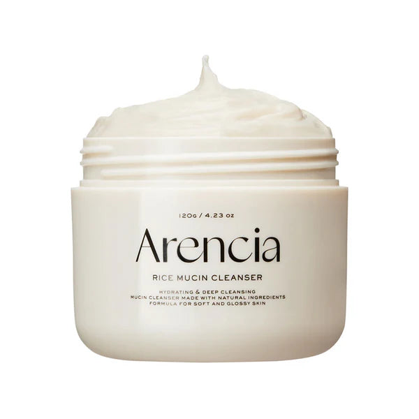 Jar of Arencia Rice Mucin Cleanser on a white background