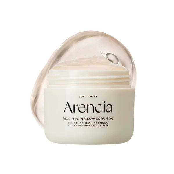 Arencia Rice Mucin Glow Serum 30 packaging on a white background