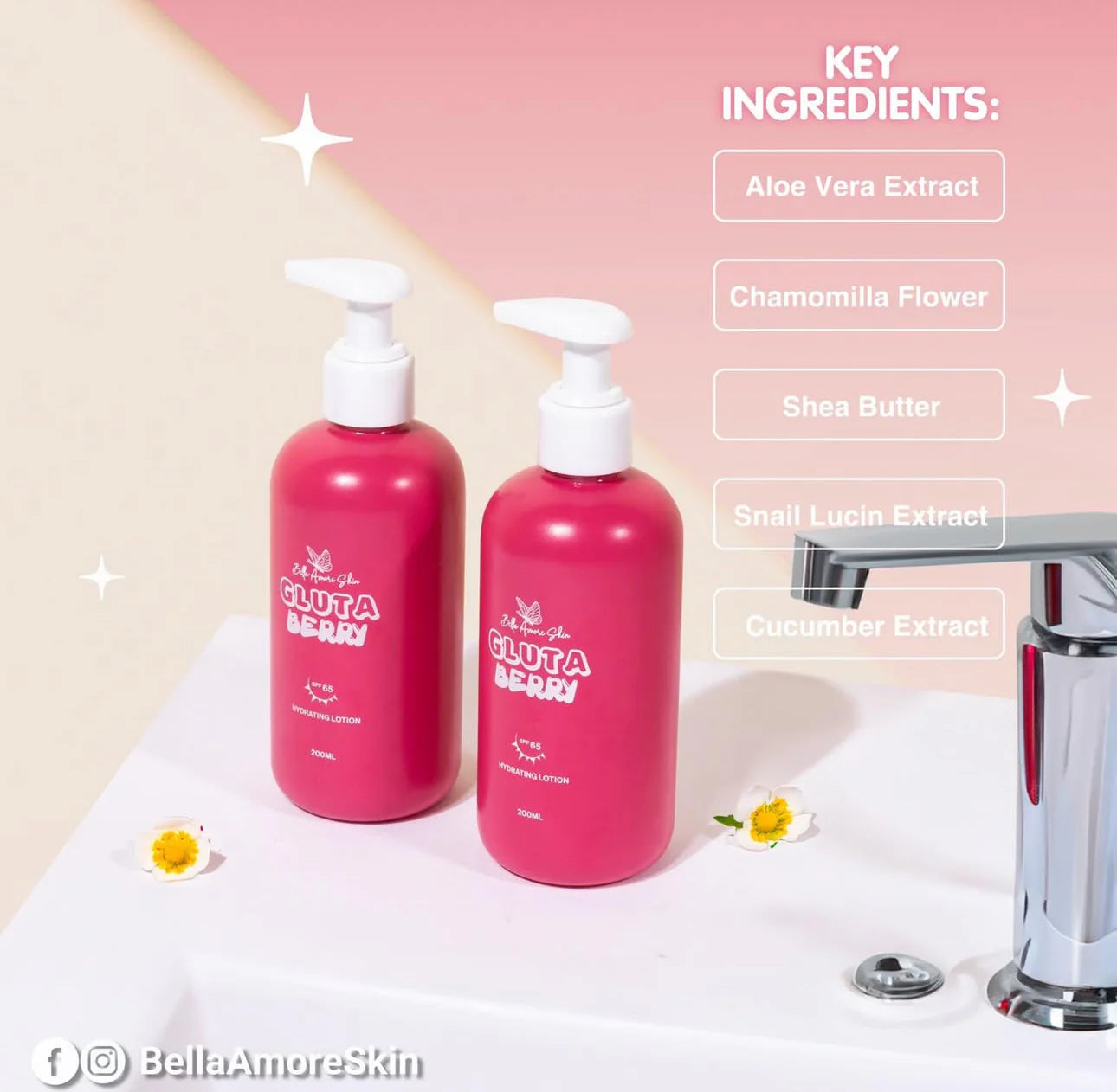 BELLA AMORE SKIN Gluta Berry Lotion Dewy Demure Australia