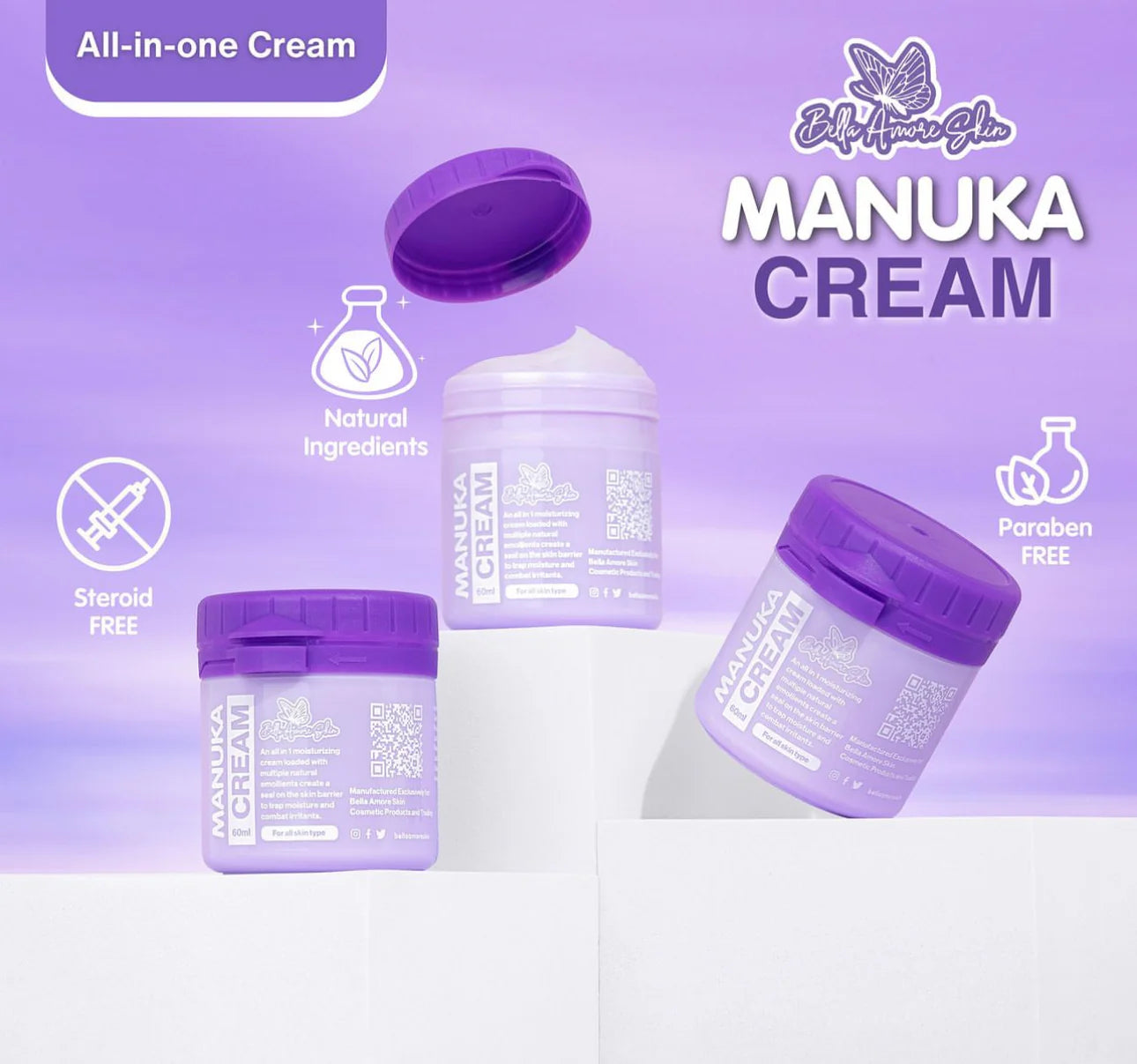 Bella Amore Skin Manuka Cream DewyDemure Australia