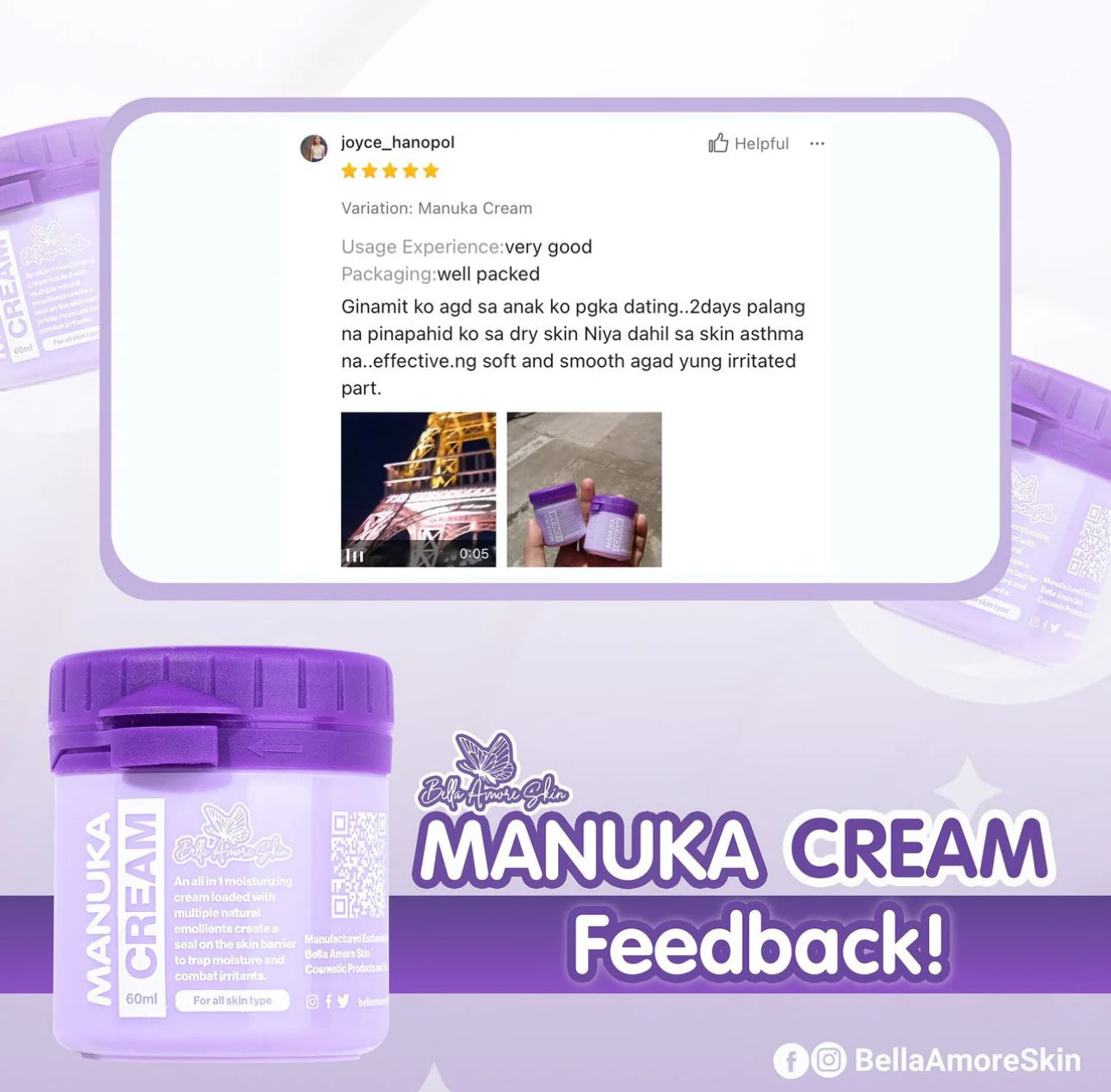 Bella Amore Skin Manuka Cream DewyDemure Australia