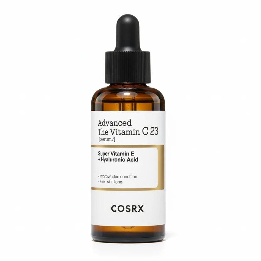 Cosrx skincare serum bottle with dropper on a white background