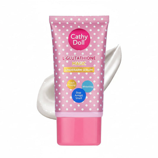 Cathy Doll L-Glutathione Magic Underarm Serum with pink and white polka dot packaging on a white background.