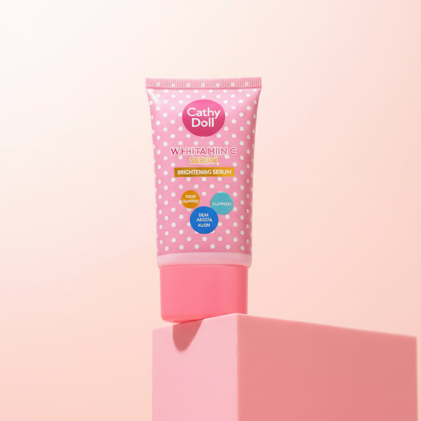 Pink tube of Catty Doo hand cream on a pink background