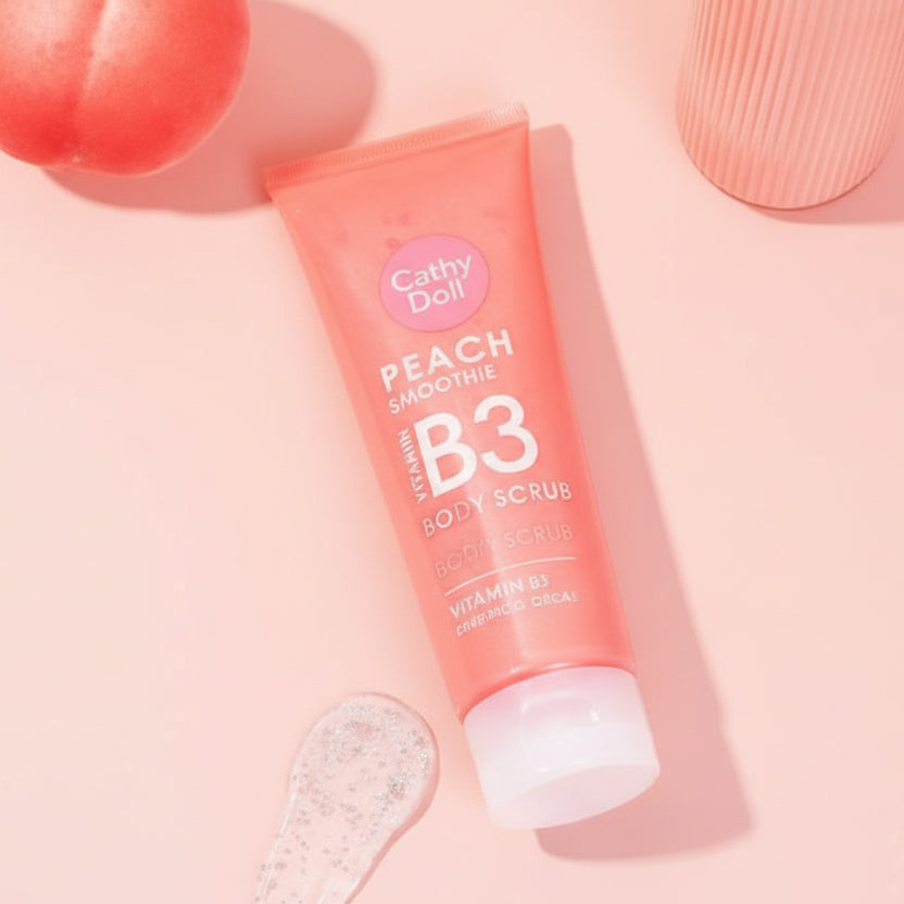 BB cream container with applicator on a pink background