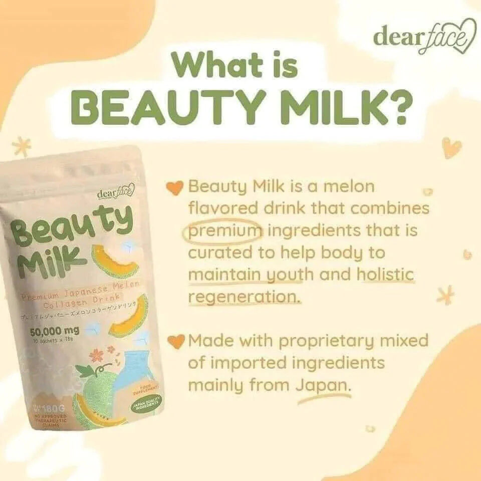  DEAR FACE Beauty Milk Melon Collagen Drink Dewy Demure Australia