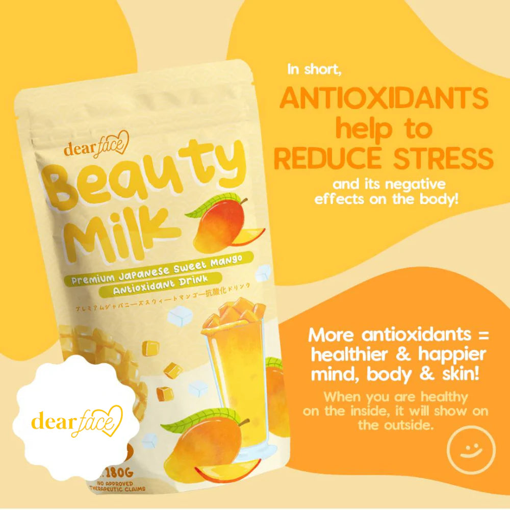DEAR FACE Beauty Milk Premium Japanese Sweet Mango Antioxidant Drink Dewy Demure Australia