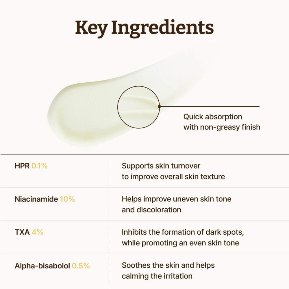 Product packaging with key ingredients listed on a white background