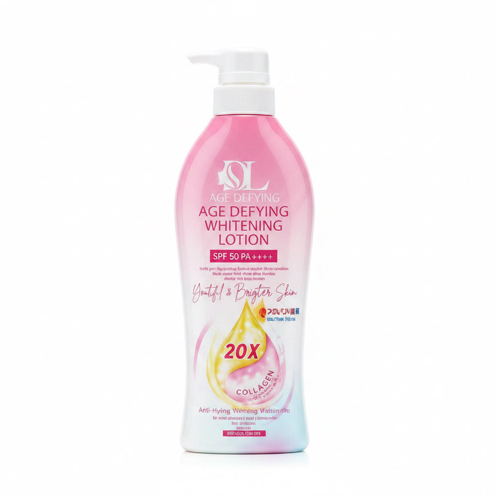 Hand holding a bottle of skincare product with visible text on the label.