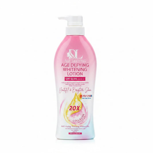 Hand holding a bottle of skincare product with visible text on the label.