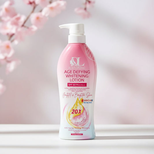 Hand holding a bottle of skincare product with visible text on the label.