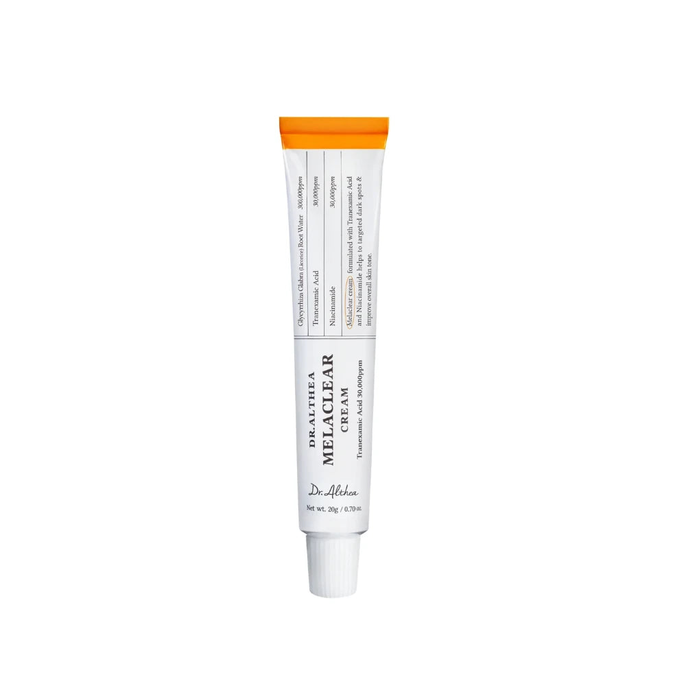 Tube of Dr. Andrew Weil for Solgar Melaclear Cream on a white background
