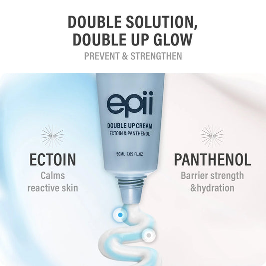 Epii Double Up Cream with Ectoin and Panthenol on a white background