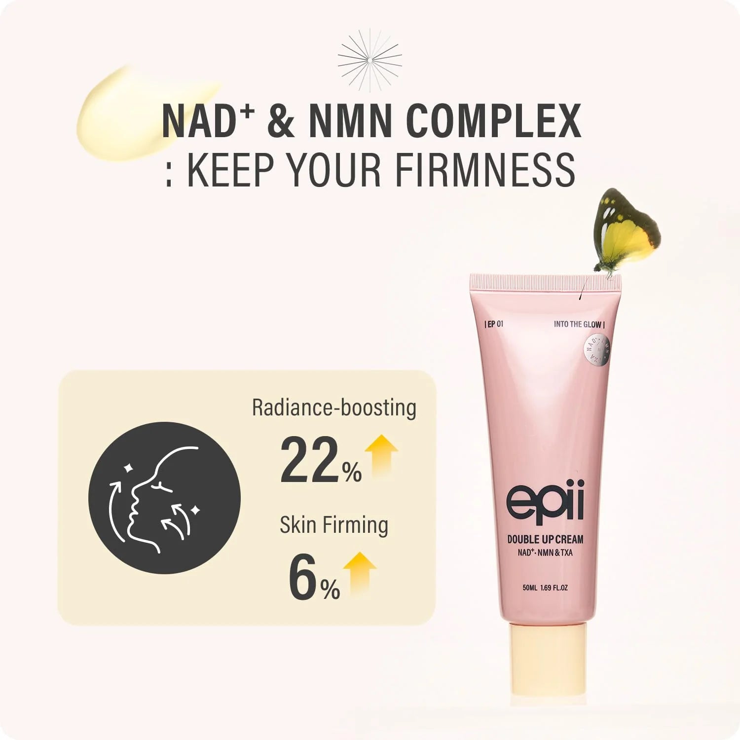 Epii Double Up Cream with NAD+ & NMN Complex on a white background
