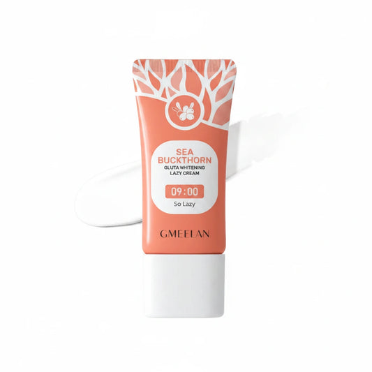 Tube of GMFELAN Sea Buckthorn Glow Cream on a peach background