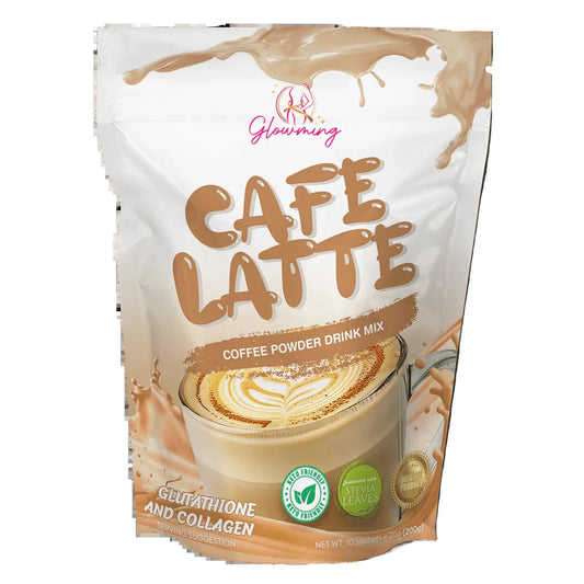 Cafe Latte coffee powder drink mix package with branding on a white background