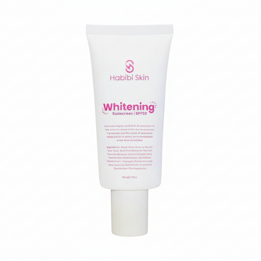 Habibi Skin Whitening Sunscreen SPF 50+ on a white background