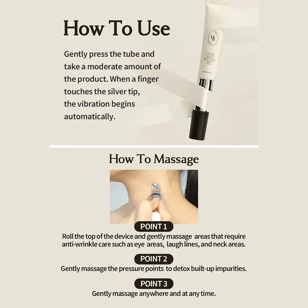 Instructions on how to use a skincare device with text and product image.
