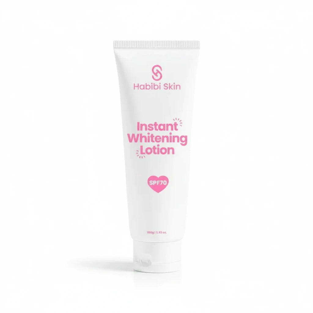 Habibi Skin instant whitening lotion on a white background