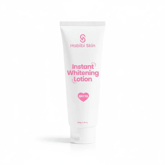 Habibi Skin instant whitening lotion on a white background