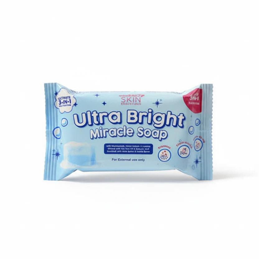Pack of Ultra Bright Miracle Soap on a white background